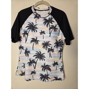 Daci Women L Rash Guard Short Sleeve Swim Top UV UPF 50 Swim Shirt Attached Bra